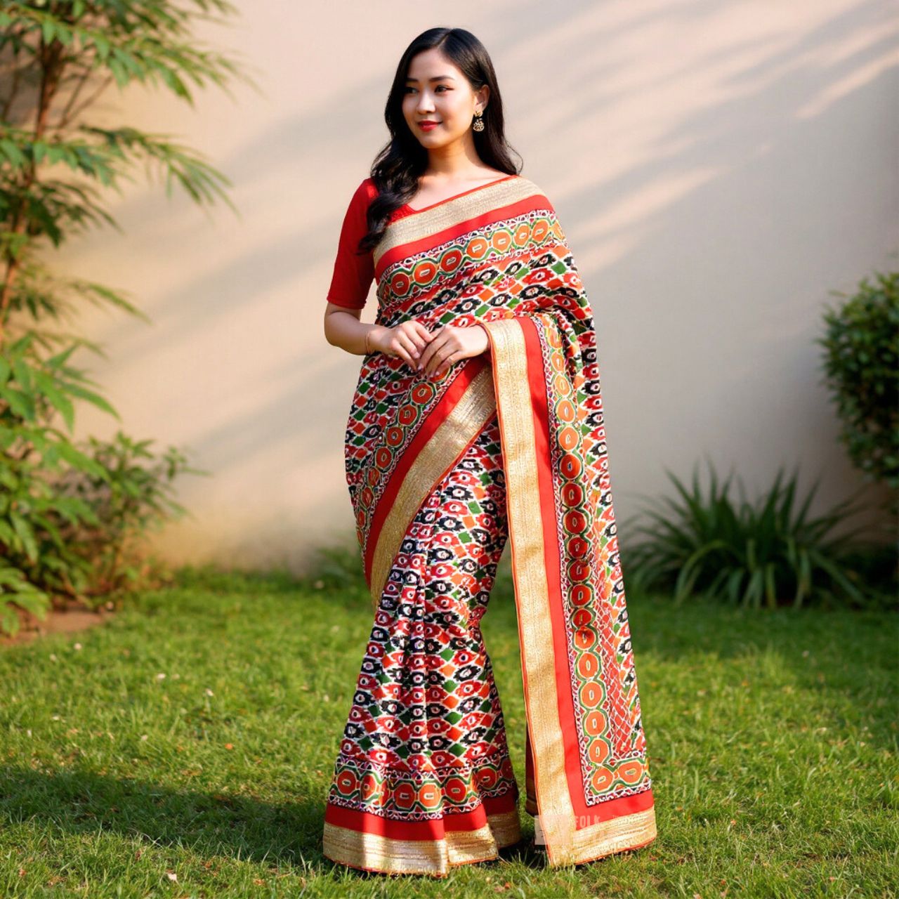 Dhaka Saree with Blouse Piece
